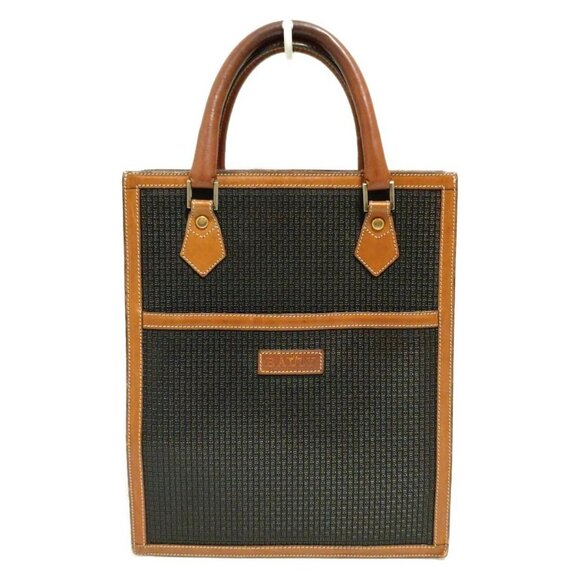 Auth BALLY - Dark Navy Brown PVC Leather Tote Bag - Picture 2 of 10